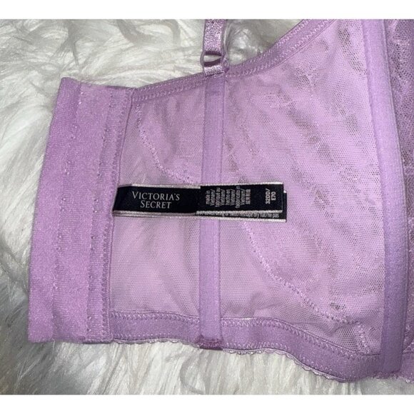 Victorias Secret Very Sexy Push Up Bra Longline Lace UW Womens 32DD Purple New - Picture 5 of 6